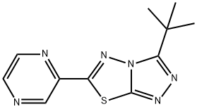 3-tert-butyl-6-(2-pyrazinyl)[1,2,4]triazolo[3,4-b][1,3,4]thiadiazole 구조식 이미지