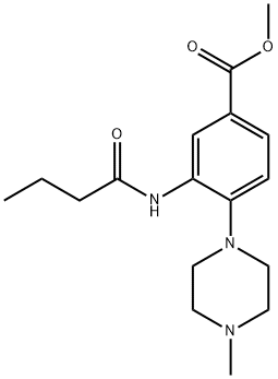 methyl 3-(butyrylamino)-4-(4-methyl-1-piperazinyl)benzoate 구조식 이미지