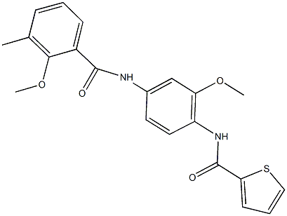 N-{2-methoxy-4-[(2-methoxy-3-methylbenzoyl)amino]phenyl}-2-thiophenecarboxamide 구조식 이미지