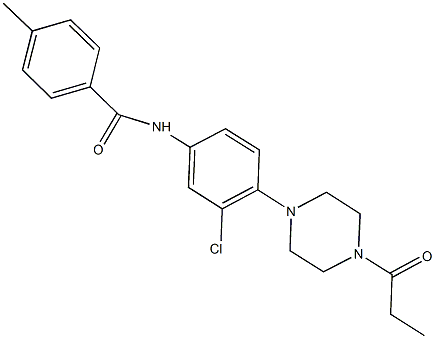 N-[3-chloro-4-(4-propionyl-1-piperazinyl)phenyl]-4-methylbenzamide 구조식 이미지