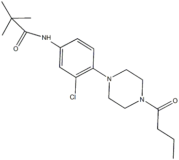 N-[4-(4-butyryl-1-piperazinyl)-3-chlorophenyl]-2,2-dimethylpropanamide 구조식 이미지