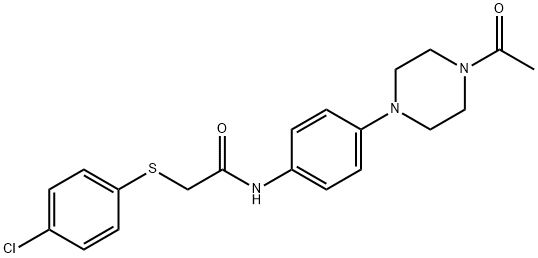 N-[4-(4-acetyl-1-piperazinyl)phenyl]-2-[(4-chlorophenyl)sulfanyl]acetamide 구조식 이미지