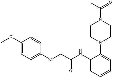 N-[2-(4-acetyl-1-piperazinyl)phenyl]-2-(4-methoxyphenoxy)acetamide 구조식 이미지