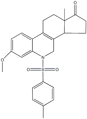 7-methoxy-11a-methyl-5-[(4-methylphenyl)sulfonyl]-2,3,3a,4,5,10,11,11a-octahydro-1H-cyclopenta[i]phenanthridin-1-one 구조식 이미지