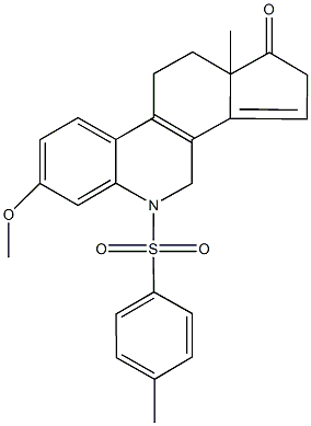 7-methoxy-11a-methyl-5-[(4-methylphenyl)sulfonyl]-2,4,5,10,11,11a-hexahydro-1H-cyclopenta[i]phenanthridin-1-one Structure