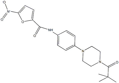 N-{4-[4-(2,2-dimethylpropanoyl)-1-piperazinyl]phenyl}-5-nitro-2-furamide Structure