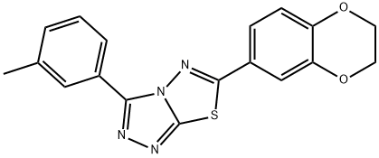 6-(2,3-dihydro-1,4-benzodioxin-6-yl)-3-(3-methylphenyl)[1,2,4]triazolo[3,4-b][1,3,4]thiadiazole Structure