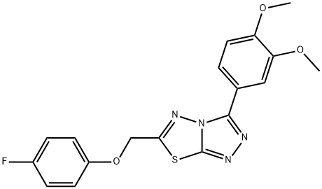 3-(3,4-dimethoxyphenyl)-6-[(4-fluorophenoxy)methyl][1,2,4]triazolo[3,4-b][1,3,4]thiadiazole 구조식 이미지