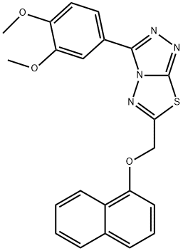 3-(3,4-dimethoxyphenyl)-6-[(1-naphthyloxy)methyl][1,2,4]triazolo[3,4-b][1,3,4]thiadiazole 구조식 이미지