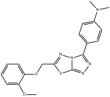 N-(4-{6-[(2-methoxyphenoxy)methyl][1,2,4]triazolo[3,4-b][1,3,4]thiadiazol-3-yl}phenyl)-N,N-dimethylamine Structure