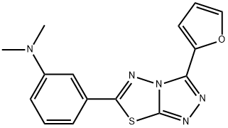 N-{3-[3-(2-furyl)[1,2,4]triazolo[3,4-b][1,3,4]thiadiazol-6-yl]phenyl}-N,N-dimethylamine 구조식 이미지