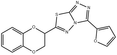 6-(2,3-dihydro-1,4-benzodioxin-2-yl)-3-(2-furyl)[1,2,4]triazolo[3,4-b][1,3,4]thiadiazole Structure