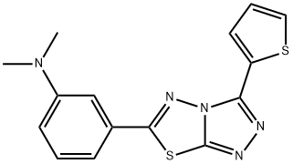 N,N-dimethyl-N-{3-[3-(2-thienyl)[1,2,4]triazolo[3,4-b][1,3,4]thiadiazol-6-yl]phenyl}amine 구조식 이미지