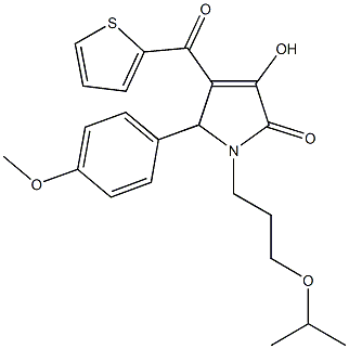 3-hydroxy-1-(3-isopropoxypropyl)-5-(4-methoxyphenyl)-4-(2-thienylcarbonyl)-1,5-dihydro-2H-pyrrol-2-one 구조식 이미지