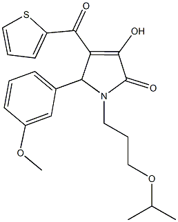 3-hydroxy-1-(3-isopropoxypropyl)-5-(3-methoxyphenyl)-4-(2-thienylcarbonyl)-1,5-dihydro-2H-pyrrol-2-one Structure