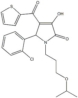 5-(2-chlorophenyl)-3-hydroxy-1-(3-isopropoxypropyl)-4-(2-thienylcarbonyl)-1,5-dihydro-2H-pyrrol-2-one Structure