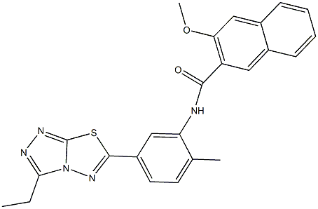 N-[5-(3-ethyl[1,2,4]triazolo[3,4-b][1,3,4]thiadiazol-6-yl)-2-methylphenyl]-3-methoxy-2-naphthamide Structure