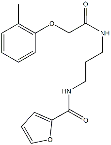 N-(3-{[2-(2-methylphenoxy)acetyl]amino}propyl)-2-furamide 구조식 이미지