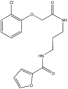 N-(3-{[2-(2-chlorophenoxy)acetyl]amino}propyl)-2-furamide 구조식 이미지