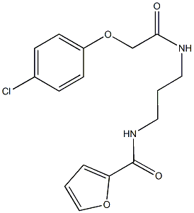 N-(3-{[2-(4-chlorophenoxy)acetyl]amino}propyl)-2-furamide 구조식 이미지