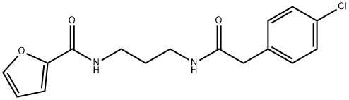 N-(3-{[2-(4-chlorophenyl)acetyl]amino}propyl)-2-furamide 구조식 이미지