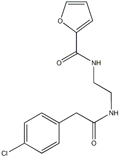 N-(2-{[2-(4-chlorophenyl)acetyl]amino}ethyl)-2-furamide 구조식 이미지