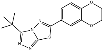 3-tert-butyl-6-(2,3-dihydro-1,4-benzodioxin-6-yl)[1,2,4]triazolo[3,4-b][1,3,4]thiadiazole 구조식 이미지