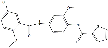 N-{4-[(5-chloro-2-methoxybenzoyl)amino]-2-methoxyphenyl}-2-thiophenecarboxamide 구조식 이미지