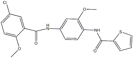 N-{4-[(5-chloro-2-methoxybenzoyl)amino]-2-methoxyphenyl}-2-thiophenecarboxamide Structure