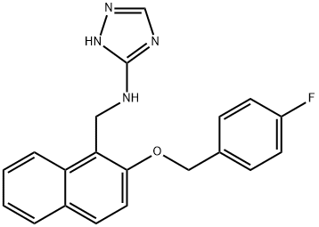 N-({2-[(4-fluorobenzyl)oxy]-1-naphthyl}methyl)-N-(1H-1,2,4-triazol-3-yl)amine 구조식 이미지