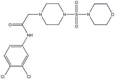 N-(3,4-dichlorophenyl)-2-[4-(4-morpholinylsulfonyl)-1-piperazinyl]acetamide 구조식 이미지