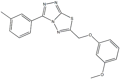 6-[(3-methoxyphenoxy)methyl]-3-(3-methylphenyl)[1,2,4]triazolo[3,4-b][1,3,4]thiadiazole 구조식 이미지