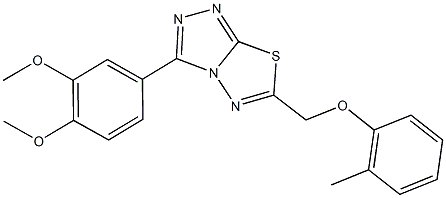 3-(3,4-dimethoxyphenyl)-6-[(2-methylphenoxy)methyl][1,2,4]triazolo[3,4-b][1,3,4]thiadiazole 구조식 이미지