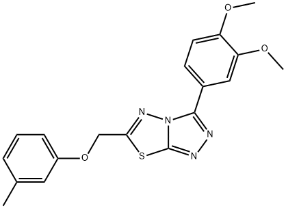 3-(3,4-dimethoxyphenyl)-6-[(3-methylphenoxy)methyl][1,2,4]triazolo[3,4-b][1,3,4]thiadiazole 구조식 이미지