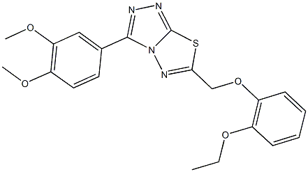 3-(3,4-dimethoxyphenyl)-6-[(2-ethoxyphenoxy)methyl][1,2,4]triazolo[3,4-b][1,3,4]thiadiazole Structure