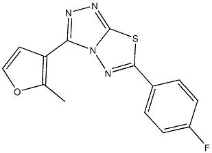 6-(4-fluorophenyl)-3-(2-methyl-3-furyl)[1,2,4]triazolo[3,4-b][1,3,4]thiadiazole 구조식 이미지