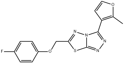 6-[(4-fluorophenoxy)methyl]-3-(2-methyl-3-furyl)[1,2,4]triazolo[3,4-b][1,3,4]thiadiazole Structure