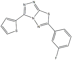 6-(3-fluorophenyl)-3-(2-thienyl)[1,2,4]triazolo[3,4-b][1,3,4]thiadiazole 구조식 이미지