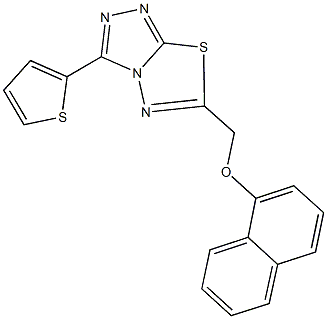 6-[(1-naphthyloxy)methyl]-3-(2-thienyl)[1,2,4]triazolo[3,4-b][1,3,4]thiadiazole 구조식 이미지