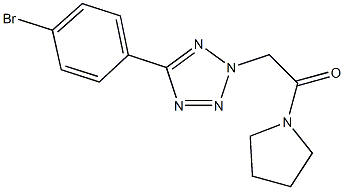 5-(4-bromophenyl)-2-[2-oxo-2-(1-pyrrolidinyl)ethyl]-2H-tetraazole Structure