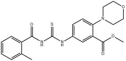 methyl 5-({[(2-methylbenzoyl)amino]carbothioyl}amino)-2-(4-morpholinyl)benzoate Structure