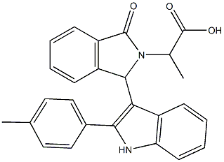 2-{1-[2-(4-methylphenyl)-1H-indol-3-yl]-3-oxo-1,3-dihydro-2H-isoindol-2-yl}propanoic acid Structure