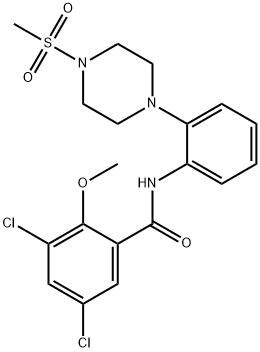 3,5-dichloro-2-methoxy-N-{2-[4-(methylsulfonyl)-1-piperazinyl]phenyl}benzamide Structure