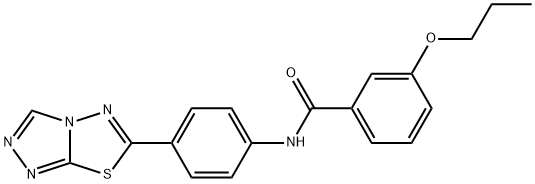 3-propoxy-N-(4-[1,2,4]triazolo[3,4-b][1,3,4]thiadiazol-6-ylphenyl)benzamide 구조식 이미지