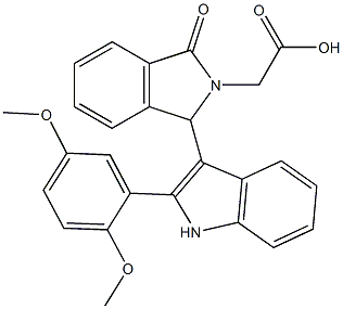 {1-[2-(2,5-dimethoxyphenyl)-1H-indol-3-yl]-3-oxo-1,3-dihydro-2H-isoindol-2-yl}acetic acid 구조식 이미지