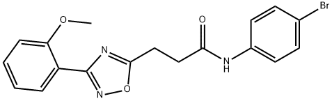 N-(4-bromophenyl)-3-[3-(2-methoxyphenyl)-1,2,4-oxadiazol-5-yl]propanamide 구조식 이미지