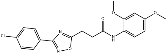 3-[3-(4-chlorophenyl)-1,2,4-oxadiazol-5-yl]-N-(2,4-dimethoxyphenyl)propanamide Structure