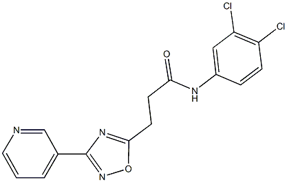 N-(3,4-dichlorophenyl)-3-[3-(3-pyridinyl)-1,2,4-oxadiazol-5-yl]propanamide 구조식 이미지