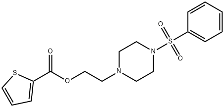 2-[4-(phenylsulfonyl)-1-piperazinyl]ethyl 2-thiophenecarboxylate 구조식 이미지