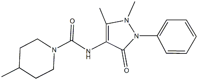 N-(1,5-dimethyl-3-oxo-2-phenyl-2,3-dihydro-1H-pyrazol-4-yl)-4-methyl-1-piperidinecarboxamide 구조식 이미지